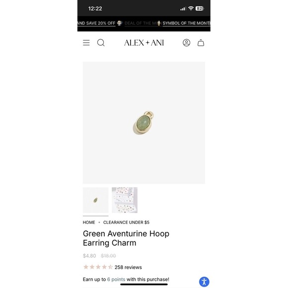 ALEX AND ANI Green Gold Aventurine Hoop Earring Necklace Charm Luck Prosperity - Picture 4 of 4